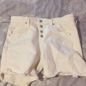 White Bermuda jean shorts